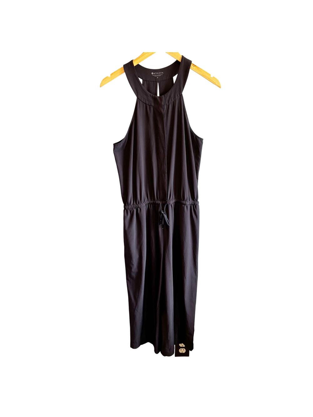 Athleta Sol Black Wide Leg Cropped Jumpsuit - size 6